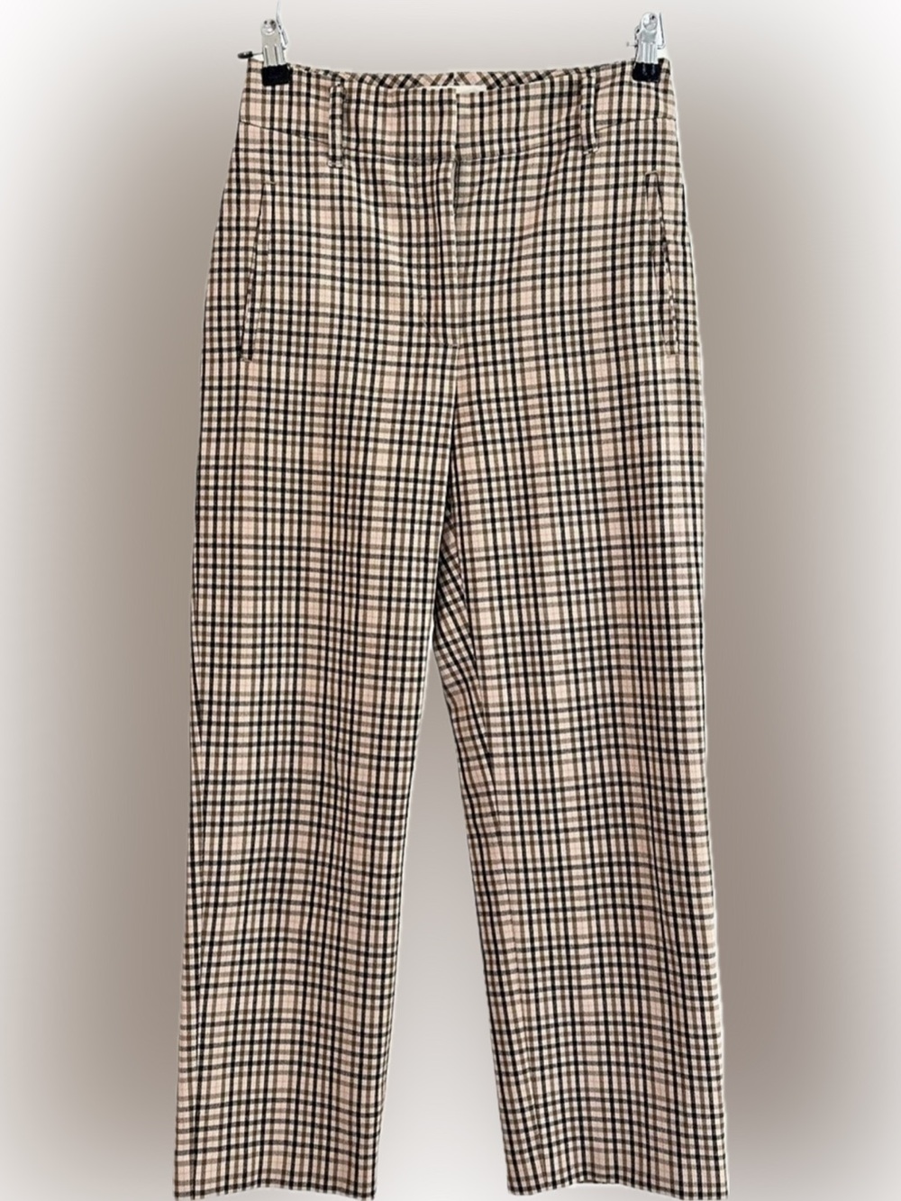 🤎 Wilfred by Aritzia Tie-Front Pant — Camel Plaid — Sz 2